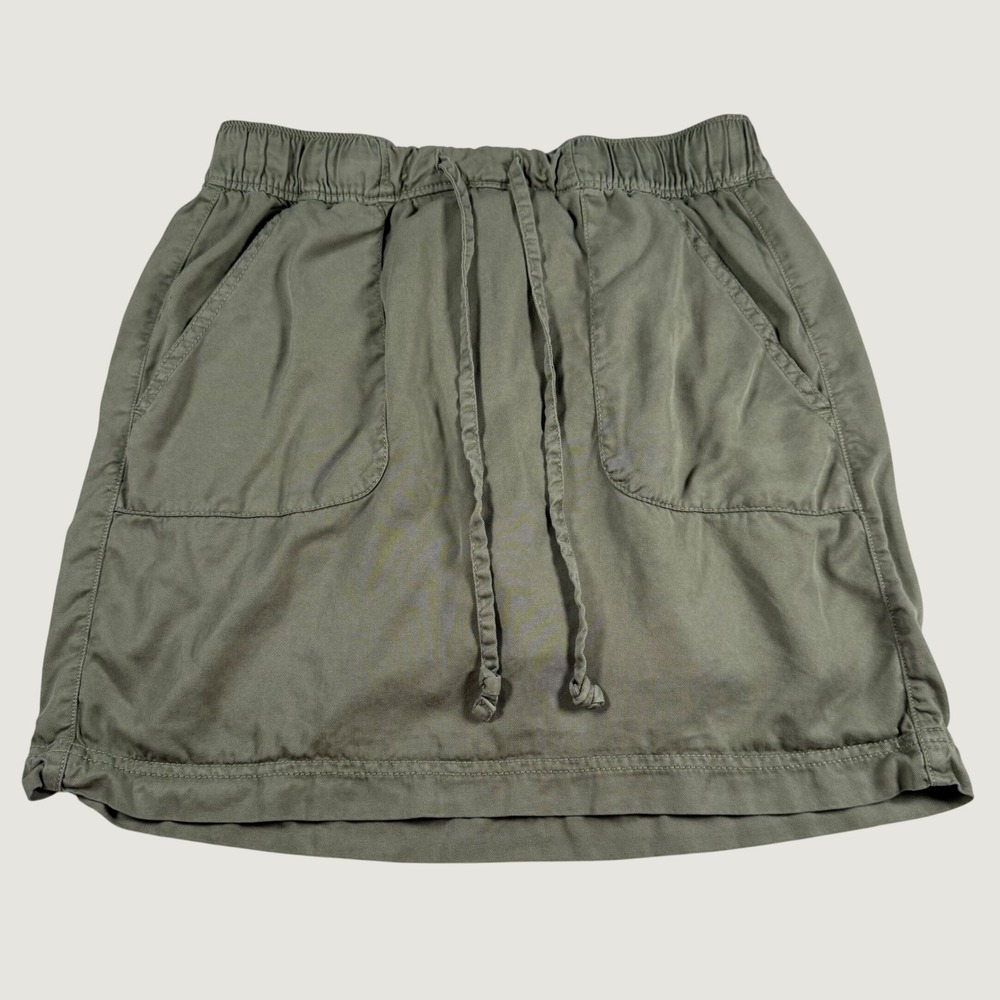 C&C California Women Olive Green Lyocell Drawstring Skort Size Small